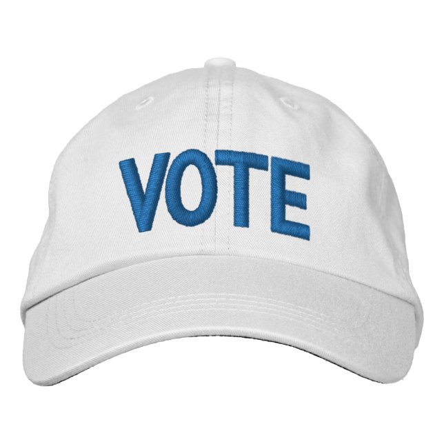 Casquette Brodée Votez l'élection de la typographie bleue moderne (Devant)