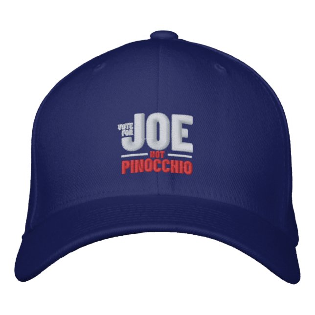 Casquette Brodée Votez pour Joe Not Pinocchio (Devant)