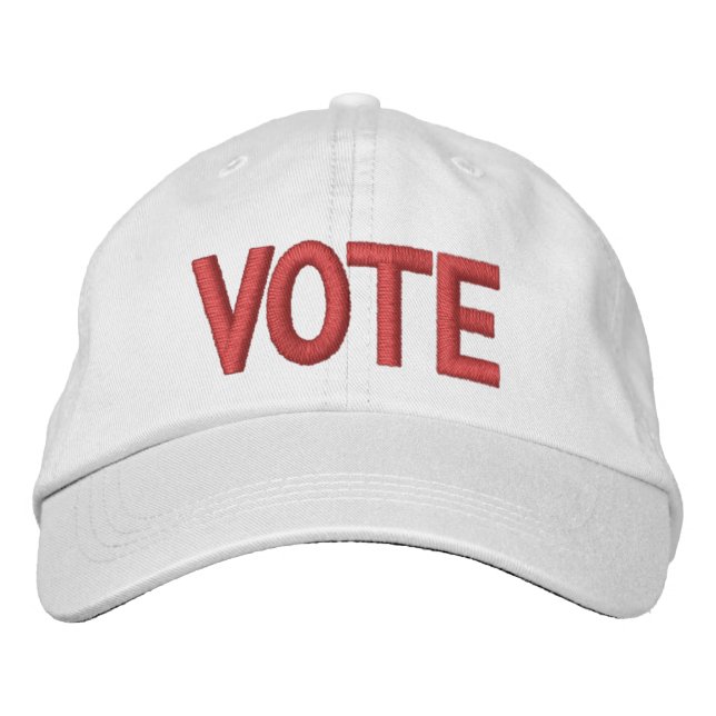 Casquette Brodée Votez rouge typographie moderne (Devant)
