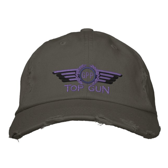 Casquette Brodée Votre étoile Monogram Aviation Laurels Pilote Aile (Devant)