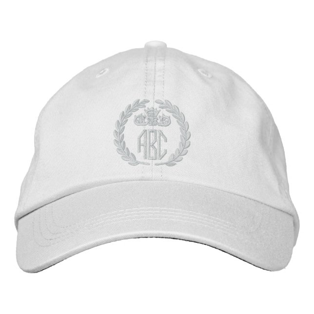 Casquette Brodée Votre Monogramme Jusqu'à 3 Lettres Laurels Broderi (Devant)
