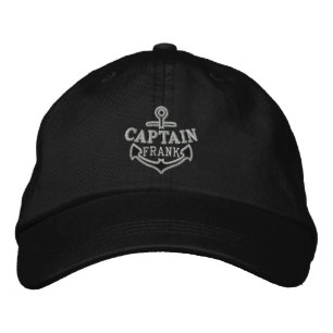 Casquette Brodée Votre nom sur Ancre nautique Broderie Capitaine