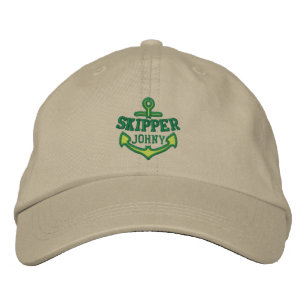 Casquette Brodée Votre nom sur broderie d'ancre de marine Skipper