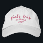 Casquette Brodée Voyage de filles Typographie de script moderne Per<br><div class="desc">Girls Trip Modern Script Typography Personnalisée Personnalisée Brodée Baseball Casquette dispose du texte simple et moderne brodé "Girls Trip" avec votre emplacement personnalisé et votre date ou année. Parfait pour votre prochain voyage de filles. Créé par Evco Studio www.zazzle.com/store/evcostudio</div>