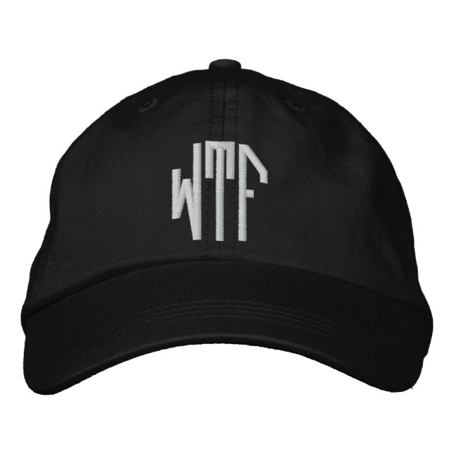 Casquette Brodée WTF lg oct adj blk ht (Devant)