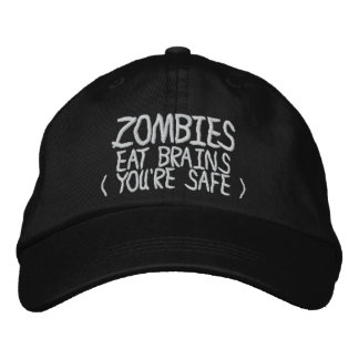 Casquette Brodée Zombies Mangez les cerveaux Vous êtes en sécurité