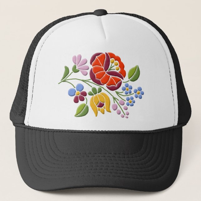 Casquette Broderie Kalocsa - Art populaire hongrois (Devant)