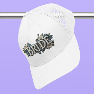 Casquette Broderie mariée Patch floral faux