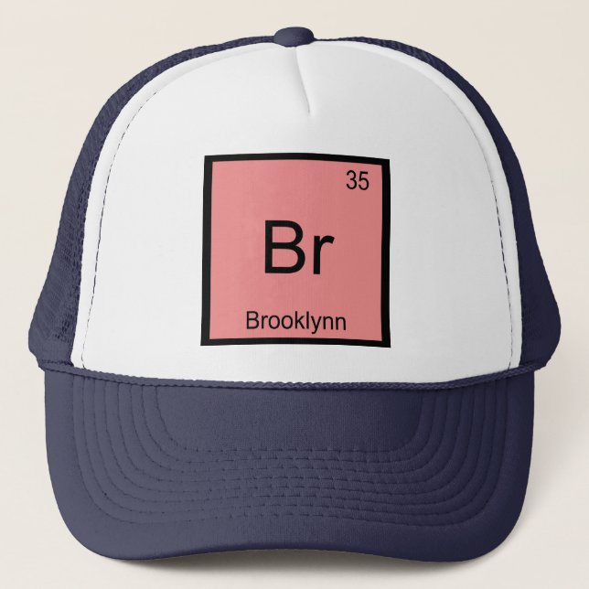 Casquette Brooklynn Nom Chimie Élément Tableau Périodique (Devant)