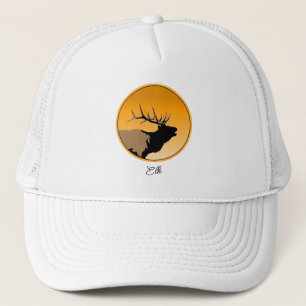 Casquette Brouillonnant Bull Elk au coucher du soleil Art or