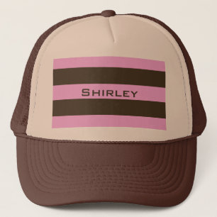 Casquette Brown rayures roses et chocolatées par STaylor