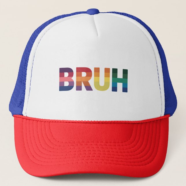 Casquette Bruh Mème Drôle Dire Bro Saluer Gay LGBT Pride (Devant)