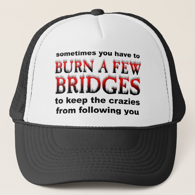 Casquette Brûler quelques ponts Chapeau drôle à capuchon (Devant)