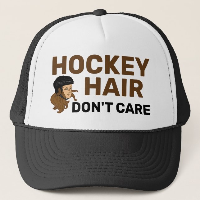 Casquette Brunette Hockey Hair s'en fiche (Devant)