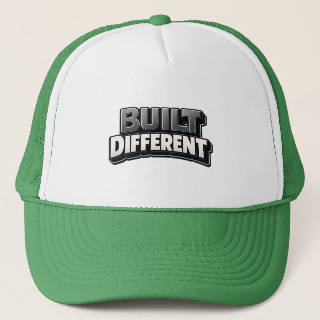 Casquette BUILT DIFFERENT – Bold Motivational Statement for  (Devant)