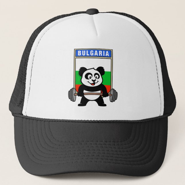 Casquette Bulgarie Panda d'haltérophilie (Devant)