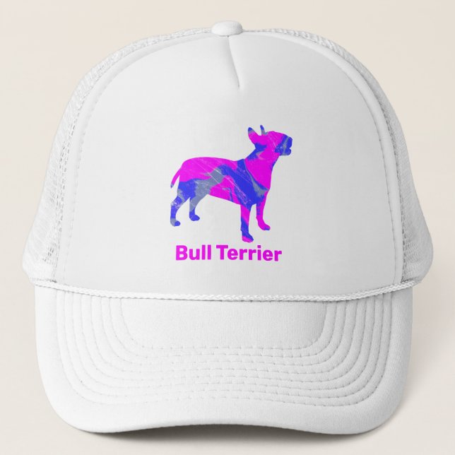 Casquette Bull Terrier Français Chien Cute Rose Silhouette (Devant)