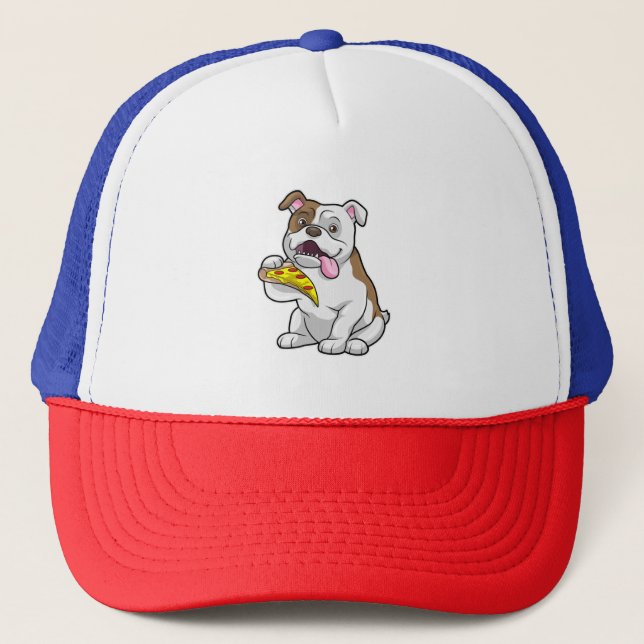 Casquette Bulldog avec morceau de pizza (Devant)