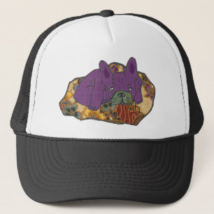 Casquette Bulldog français sur oreillers