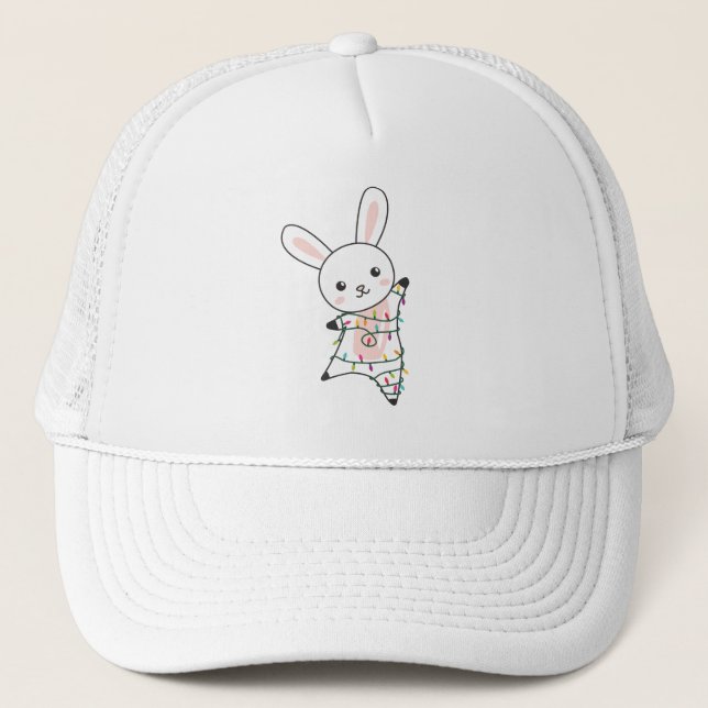 Casquette Bunny Merry Christmas Winter Animals Rabbits (Devant)