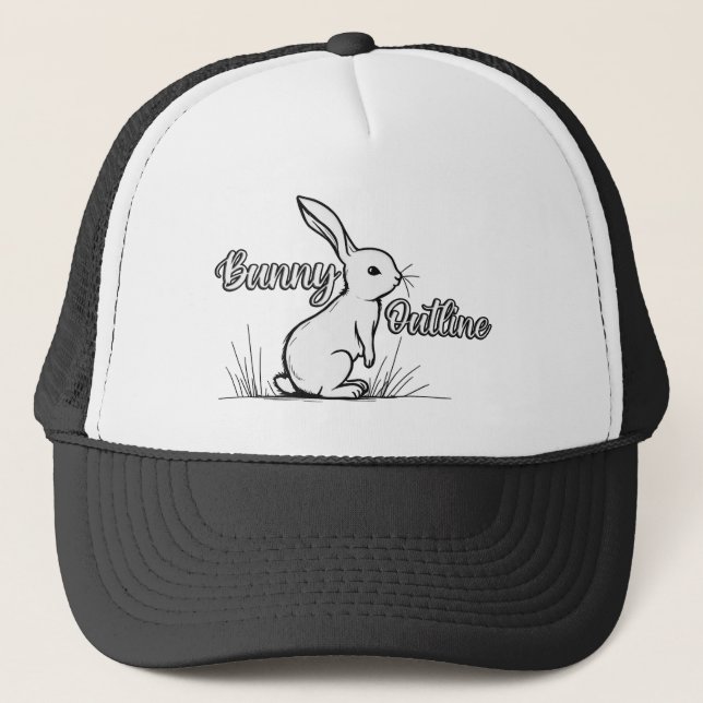 Casquette Bunny Sketch – Hand Drawn Rabbit Illustration boné (Devant)