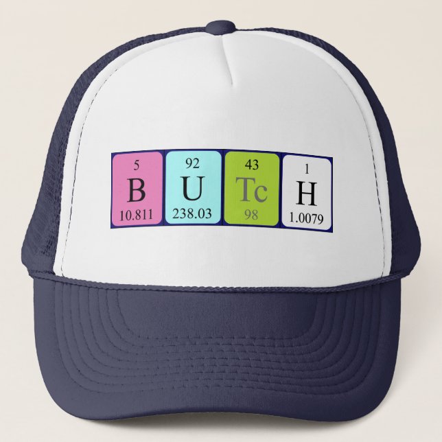 Casquette Butch periodic table name hat (Devant)