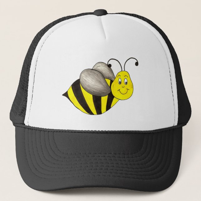 Casquette Buzz de l'insecte du bourdon d'abeille jaune noir (Devant)