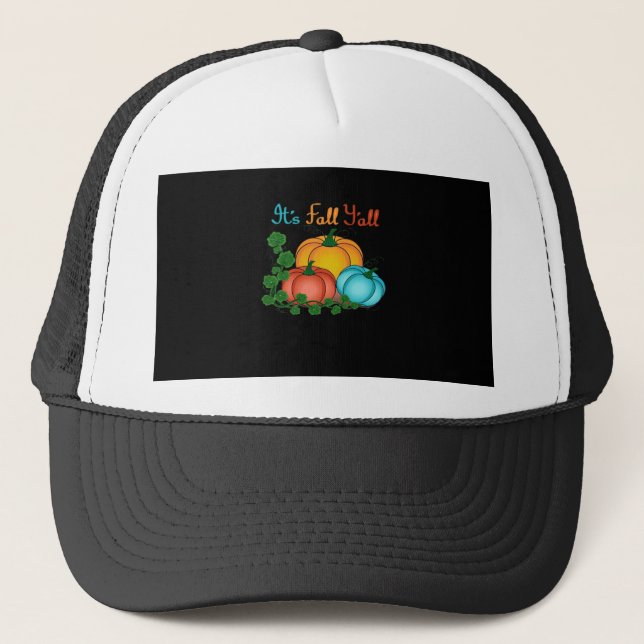 Casquette C’est la Chute Y’all Citrouille Retro Graphisme (Devant)