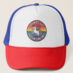 Casquette Ça a l'air gay, comptez-moi Rainbow Flag licorne L