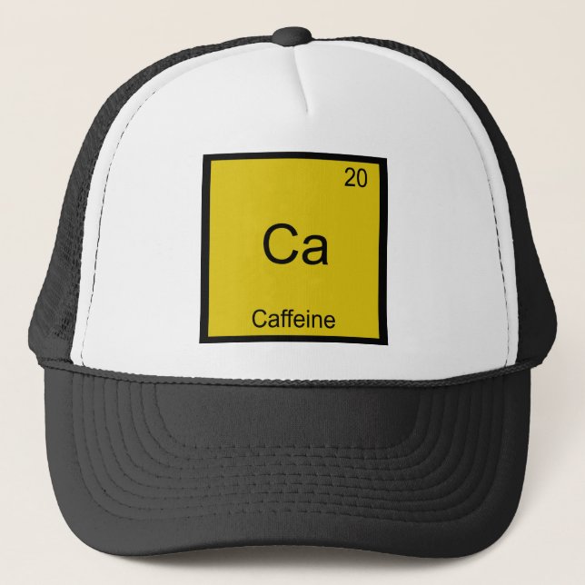 Casquette Ca - Caféine Drôle de Chimie Symbole Élémentaire T (Devant)