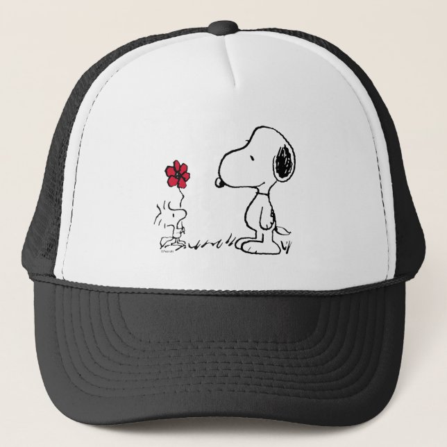 Casquette cacahuètes | Snoopy & Woodstock Rouge & Noir (Devant)
