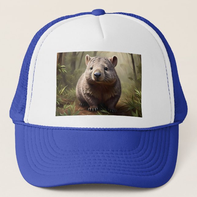Casquette "Caché dans le bush : un wombat australien dans la (Devant)