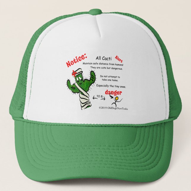 Casquette Cactus Attention aux humains ! (Devant)