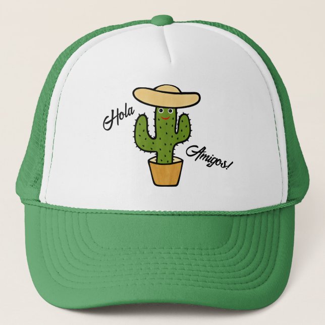 Casquette Cactus vert amusant (Devant)