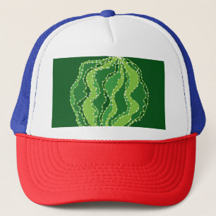 Casquette Cactus vert : motif abstrait naturel.