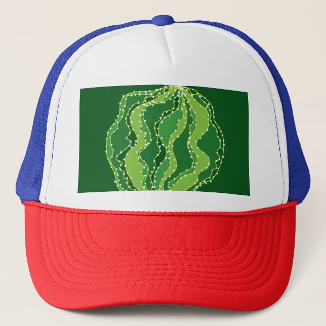 Casquette Cactus vert : motif abstrait naturel. (Devant)