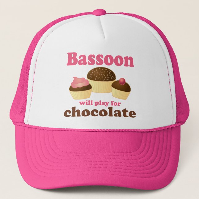 Casquette Cadeau de musique de basson de chocolat (Devant)