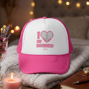Casquette Cadeau personnalisé J'aime mon petit ami – Ajoutez