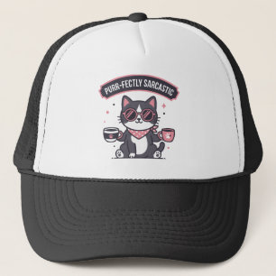 Casquette Cadeau pour amateur de café avec bandana de chat c