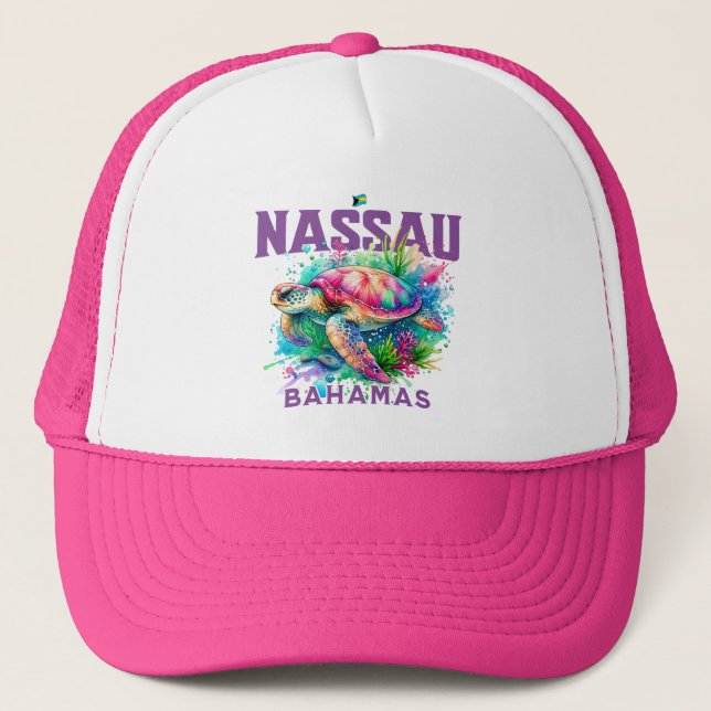 Casquette Cadeau souvenir Bahamas : Nassau Bahamas Sea Turtl (Devant)
