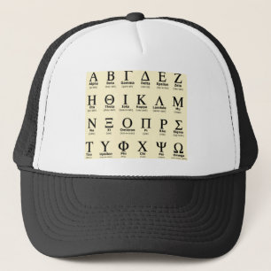 Casquette cadeaux d'alphabet grec