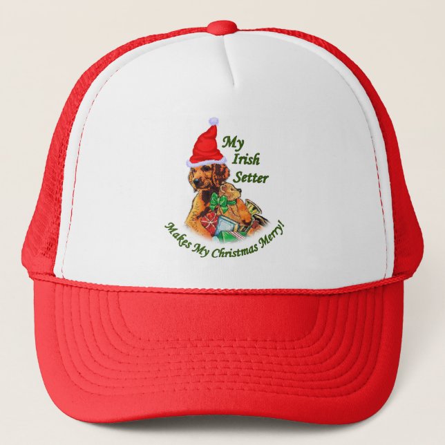 Casquette Cadeaux de Noël de Setter irlandais (Devant)