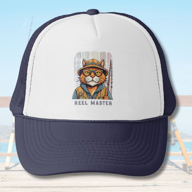Casquette Cadeaux de retraite de Cool personnalisé pour pêch (Custom Cool Cat Retirement Gifts for Fisherman Dad)