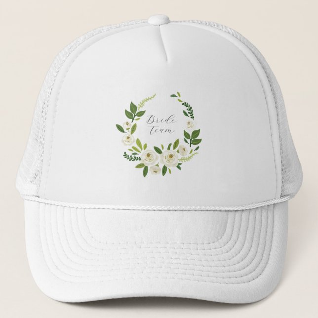 Casquette Cadre floral de rose blanche de luxe  (Devant)