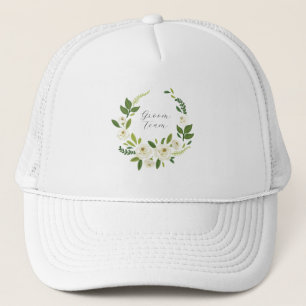 Casquette Cadre floral de rose blanche de luxe