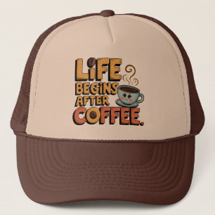 Casquette  Café en lettrage rétro cool 