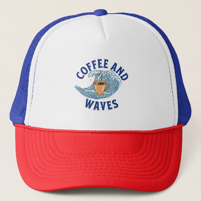 Casquette Café et Vagues (Devant)