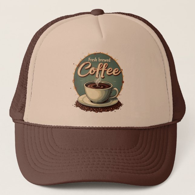 Casquette Café fraîchement infusé vintage (Devant)