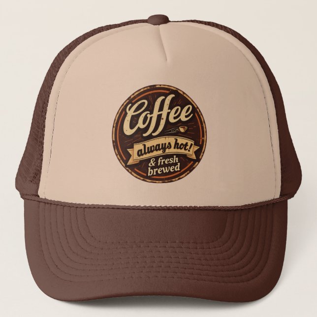 Casquette Café fraîchement infusé vintage  (Devant)