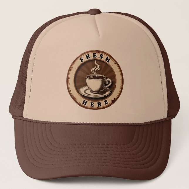 Casquette Café fraîchement infusé vintage  (Devant)